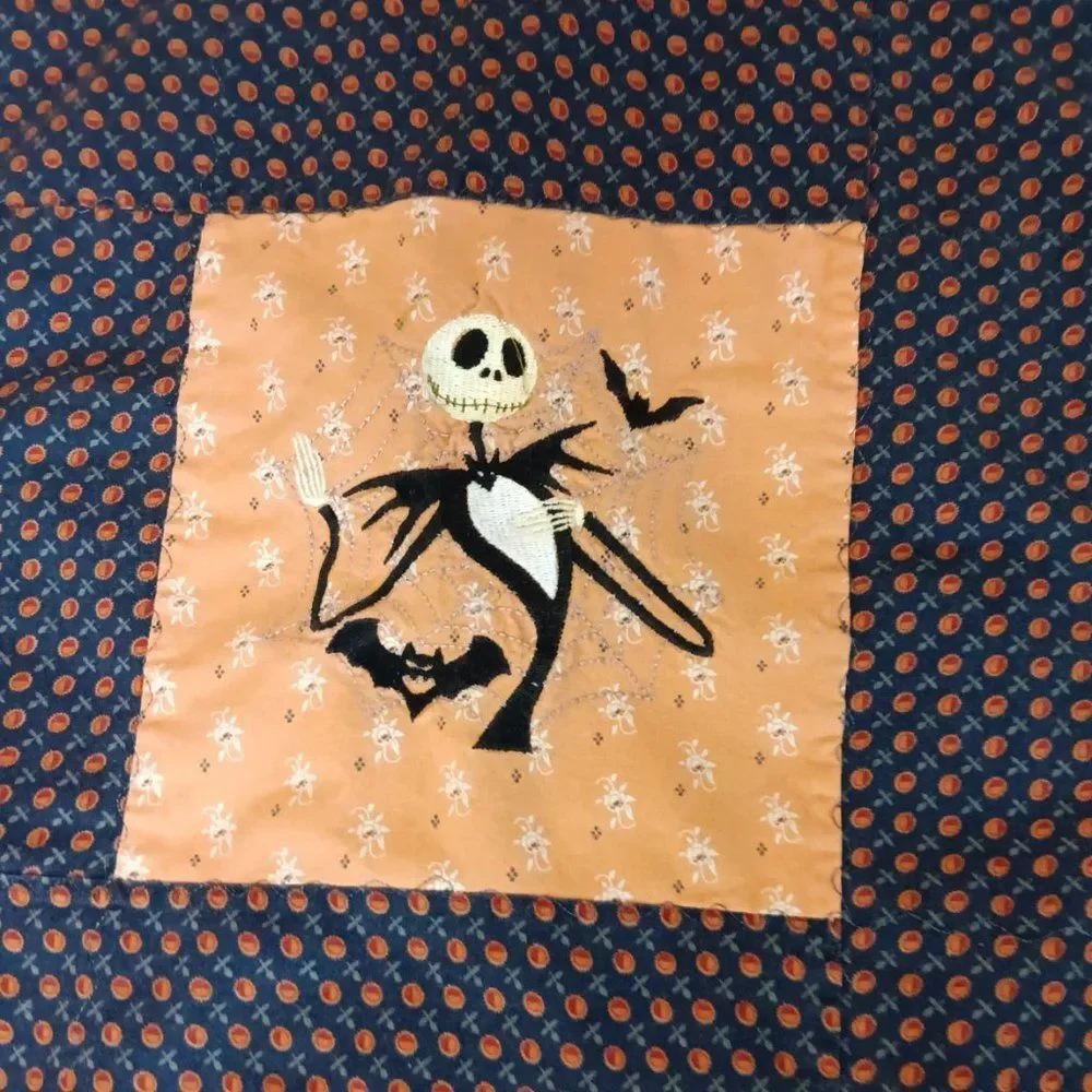 Handmade Dinosaur Spooky Applique Blanket Quilt Halloween